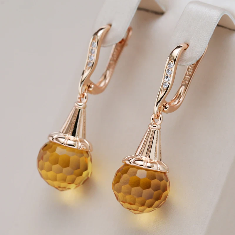 Chic Honey Crystal Drop Earrings