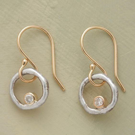 Classic Gold and Silver Zirconia Earrings