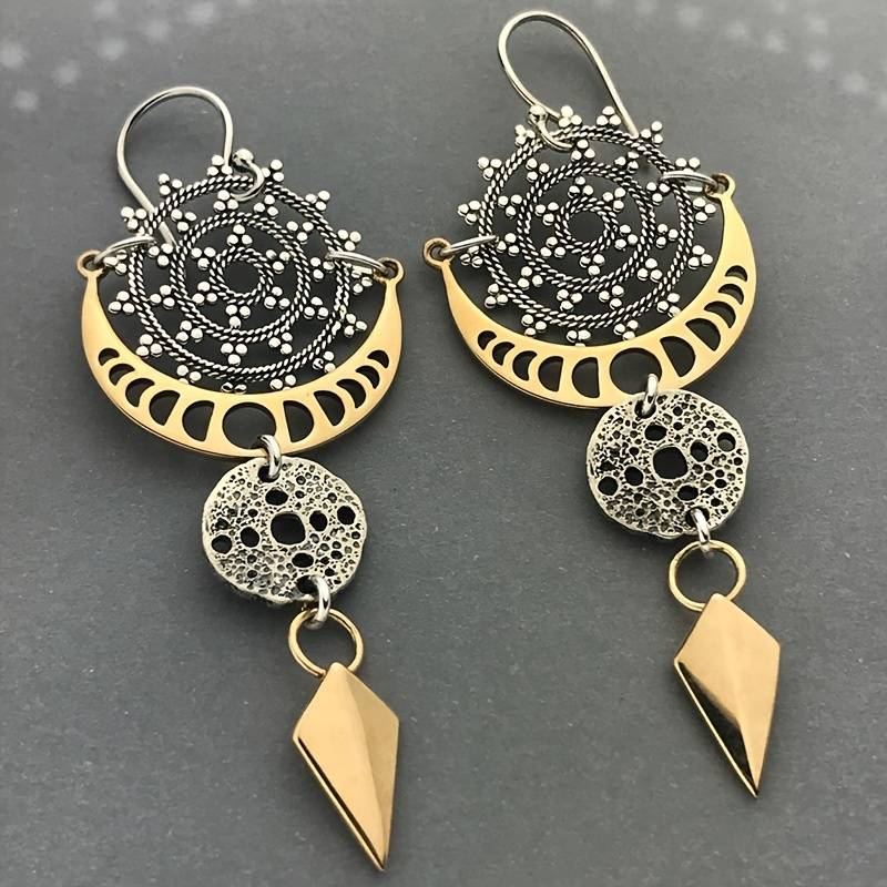 Retro Golden Ethnic-Inspired Earrings