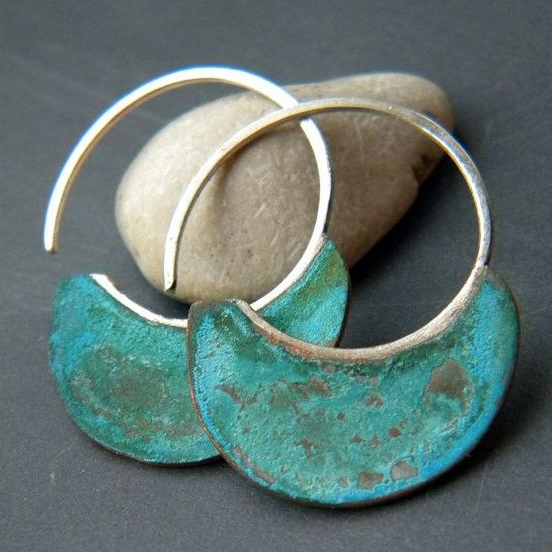 Retro Turquoise Distressed Earrings