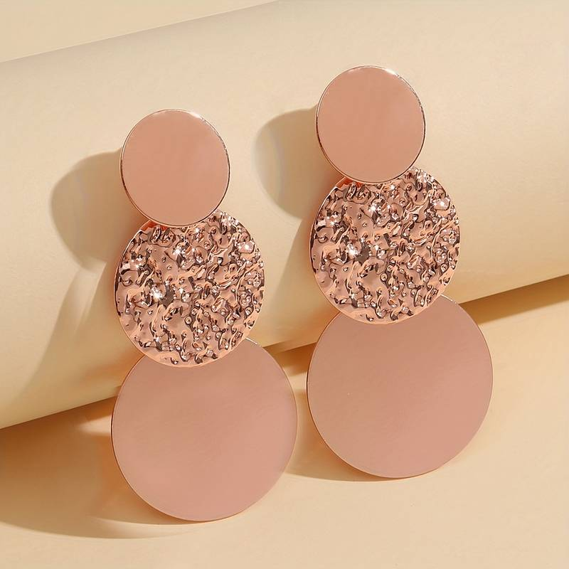Retro Pink Curved Earrings