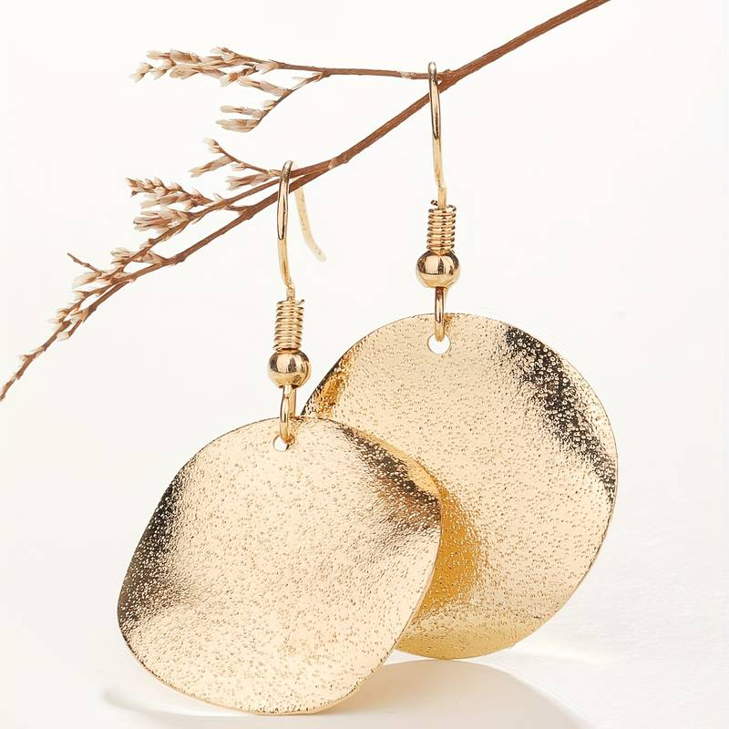 Retro Gold-Plated Circular Earrings
