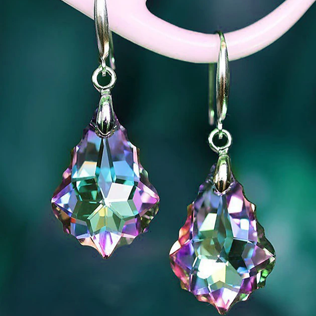 Retro Colorful Crystal Drop Earrings