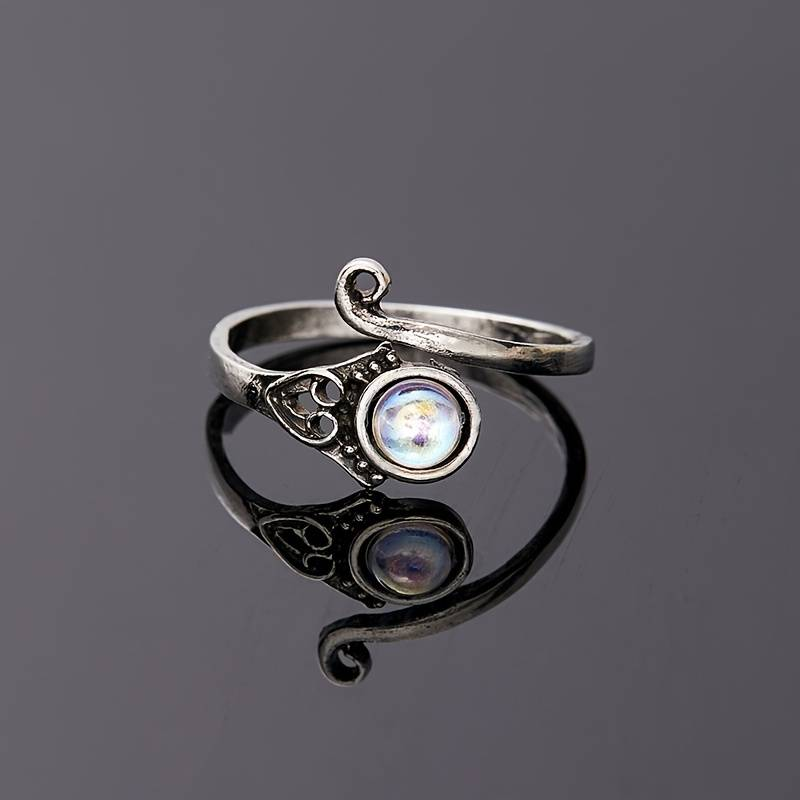 Retro Moonlit Crystal Ring