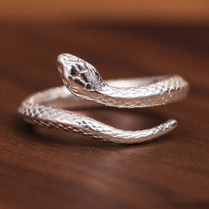 Retro Silver Serpent Ring