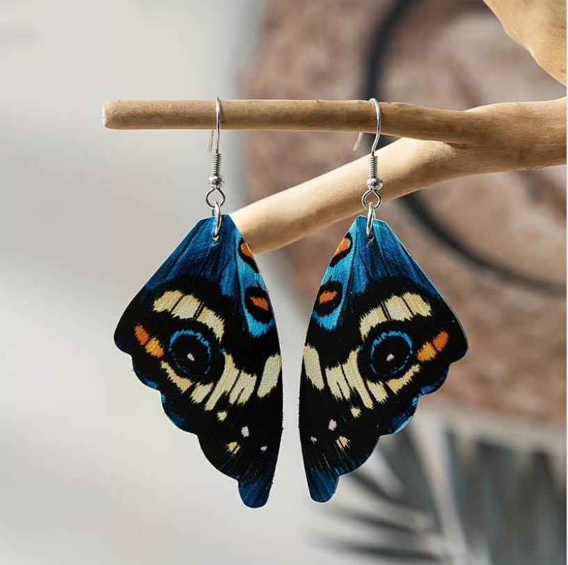 Retro Exotic Butterfly Wing Earrings