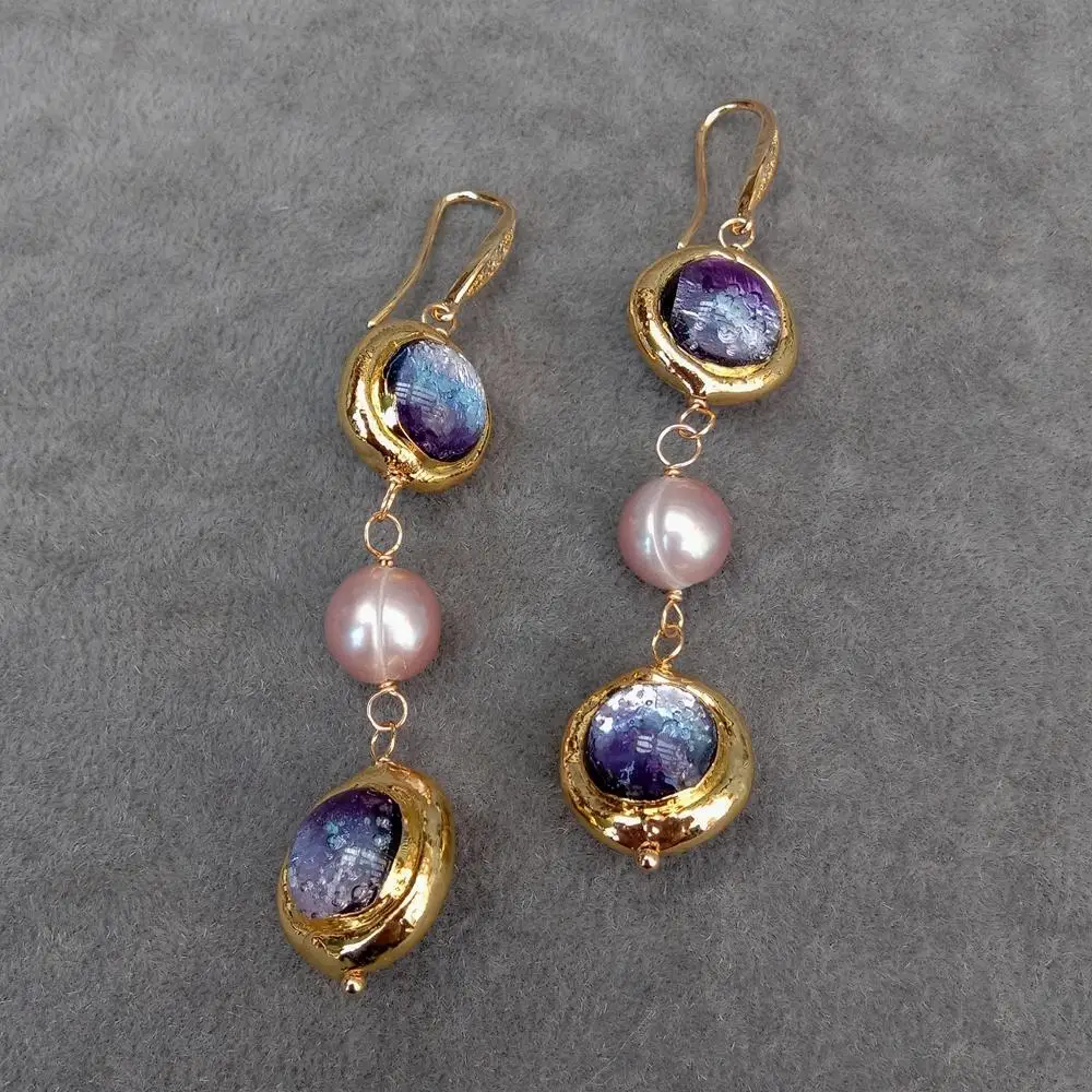 Retro Gold Rose Pearl Drop Earrings
