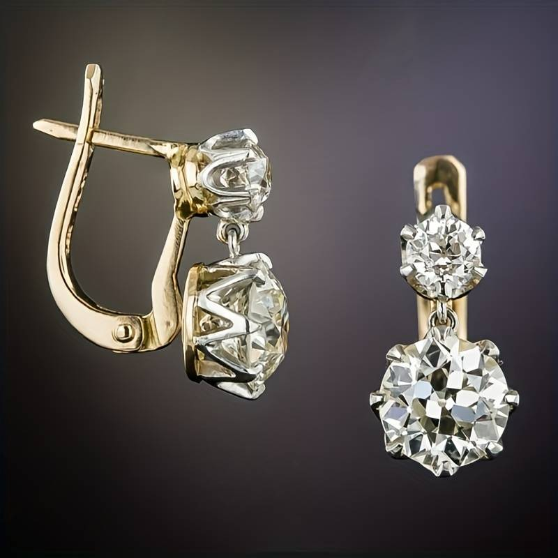 Classic Gold and Zirconia Earrings
