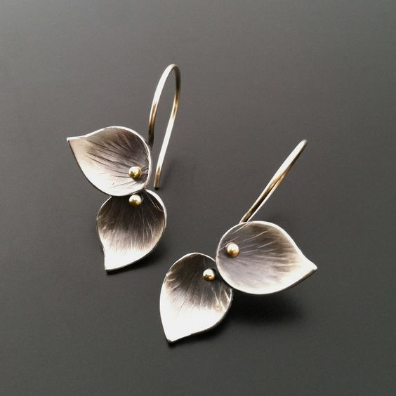 Antique Silver Leaf Earrings