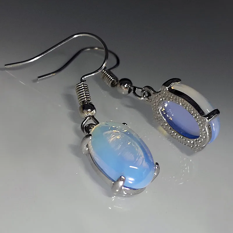 Retro Blue Moon Crystal Earrings