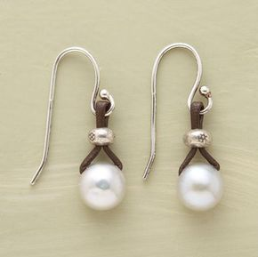 Classic Pearl Drop Leather Earrings
