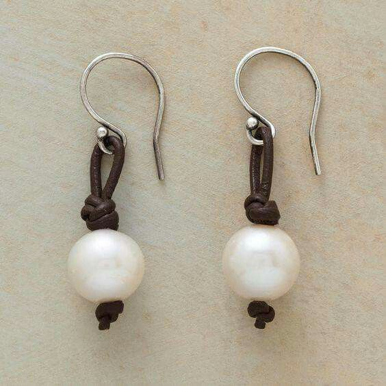 Classic Pearl Leather Earrings