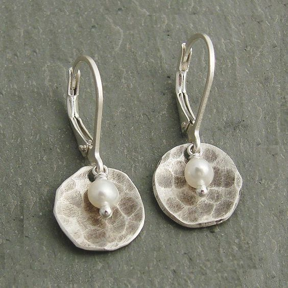 Classic Round Pearl Silver Earrings