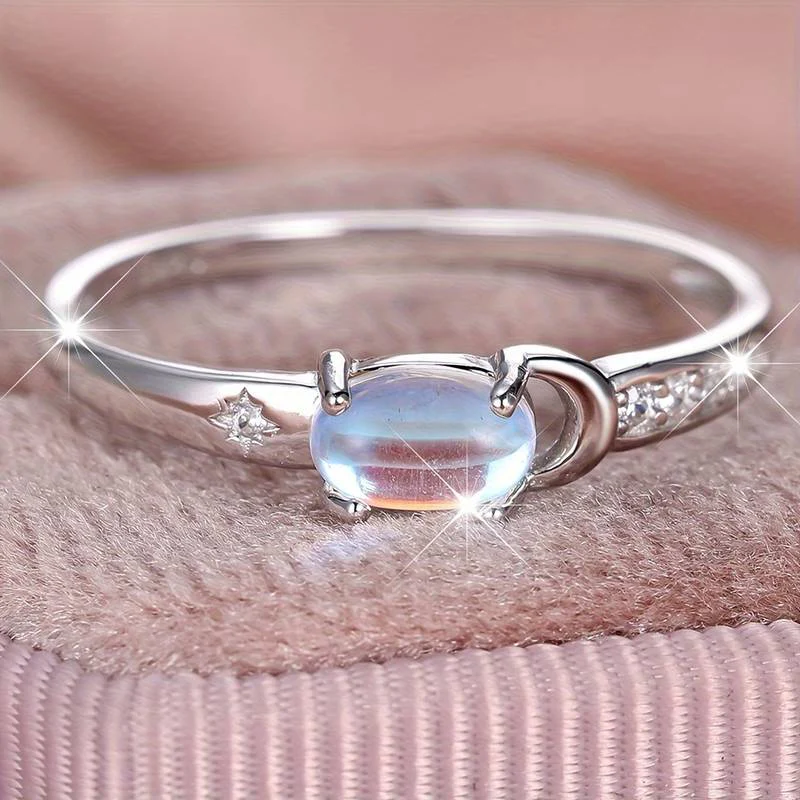 Antique Silver Ring with Crystal Accents