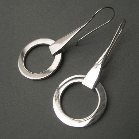 Retro Silver Hoop Earrings