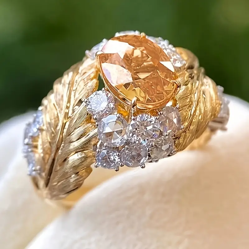 Retro Orange Glass Ring