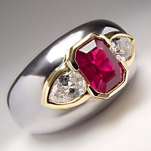 Retro Red Zirconia Crystal Ring