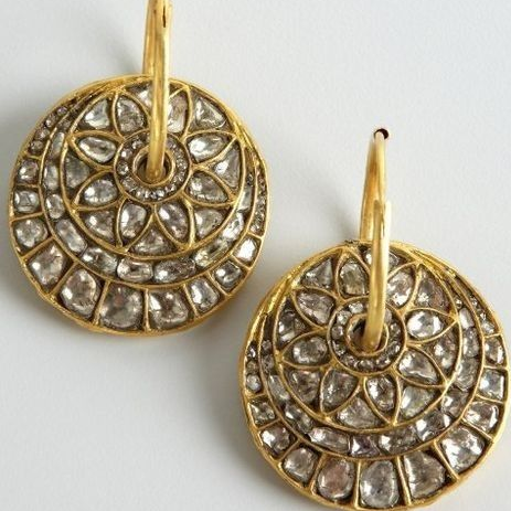 Retro Colorful Round Floral Earrings