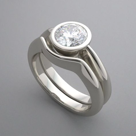 Antique Inlaid Crystal Silver Ring