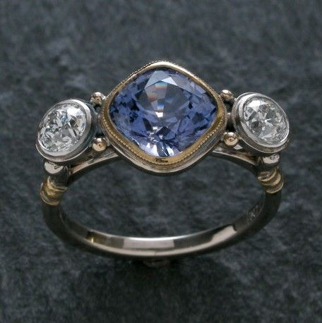 Retro Blue Crystal Glass Ring