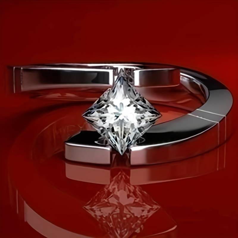 Retro Silver Ring with Open Design and Zirconia Accents