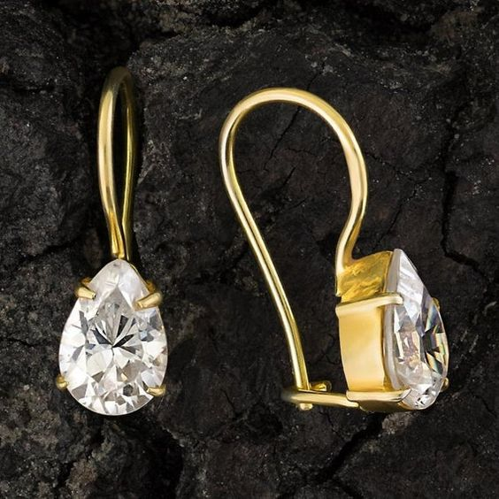 Retro Inlaid White Glass Dangle Earrings