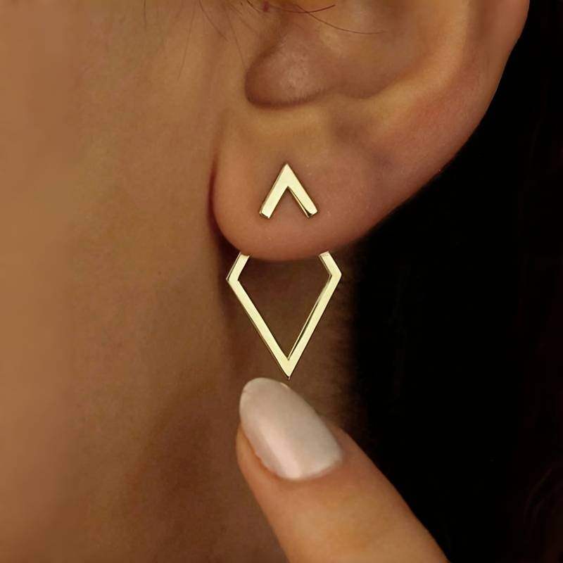 Retro Geometric Gold Earrings