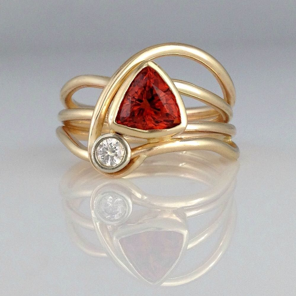 Retro Multi-Layered Red Crystal Ring