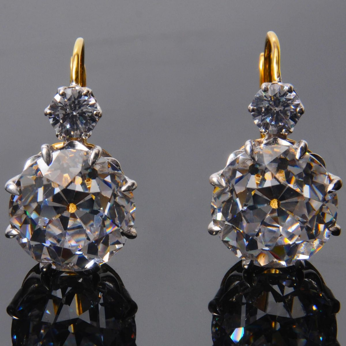 Retro Round Dark Glass Earrings