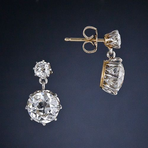 Classic Round Golden Earrings with Vintage Zirconia
