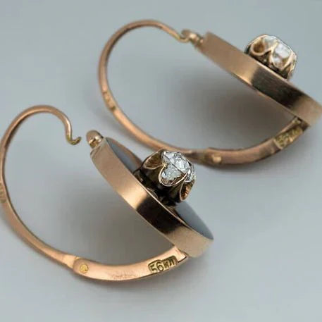 Retro Gold and Zirconia Earrings