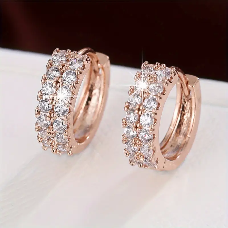 Vibrant Rose Gold Stud Earrings