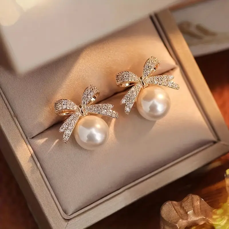 Radiant Pearl Bow Earrings
