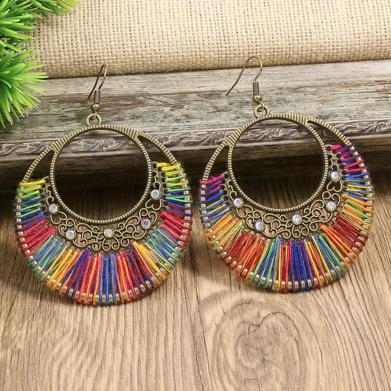 Vibrant Crescent Hoop Earrings