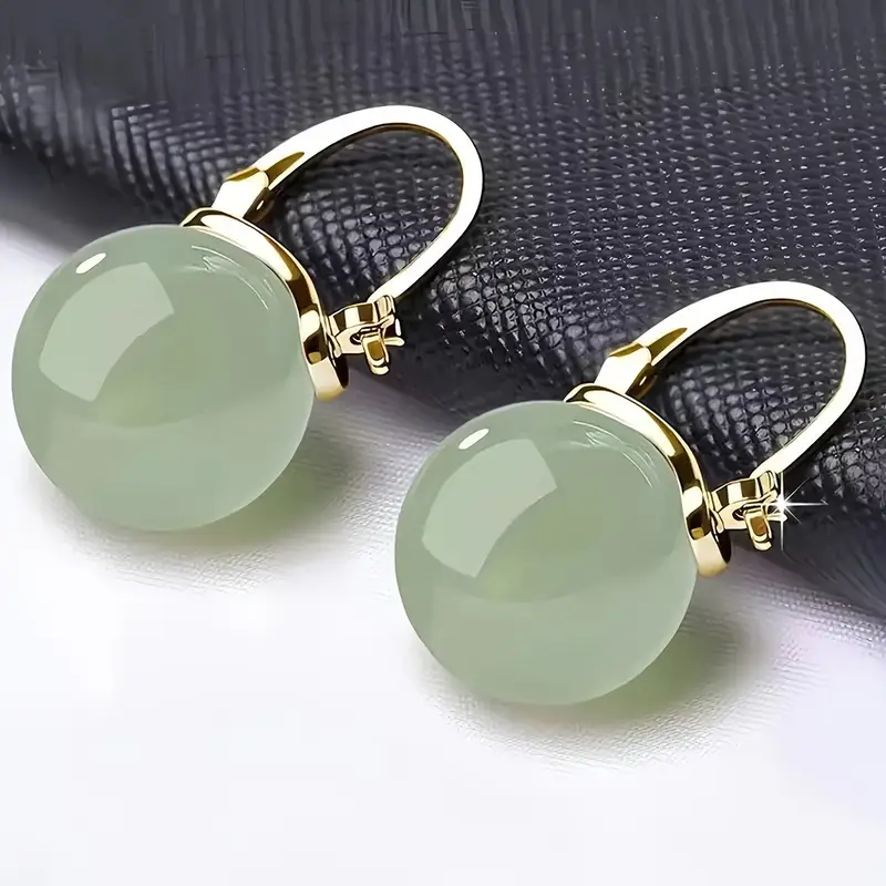 Emerald Crystal Orb Earrings