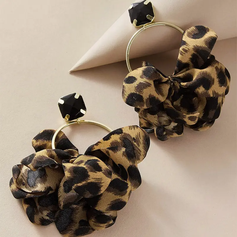 Leopard Print Cloud Earrings