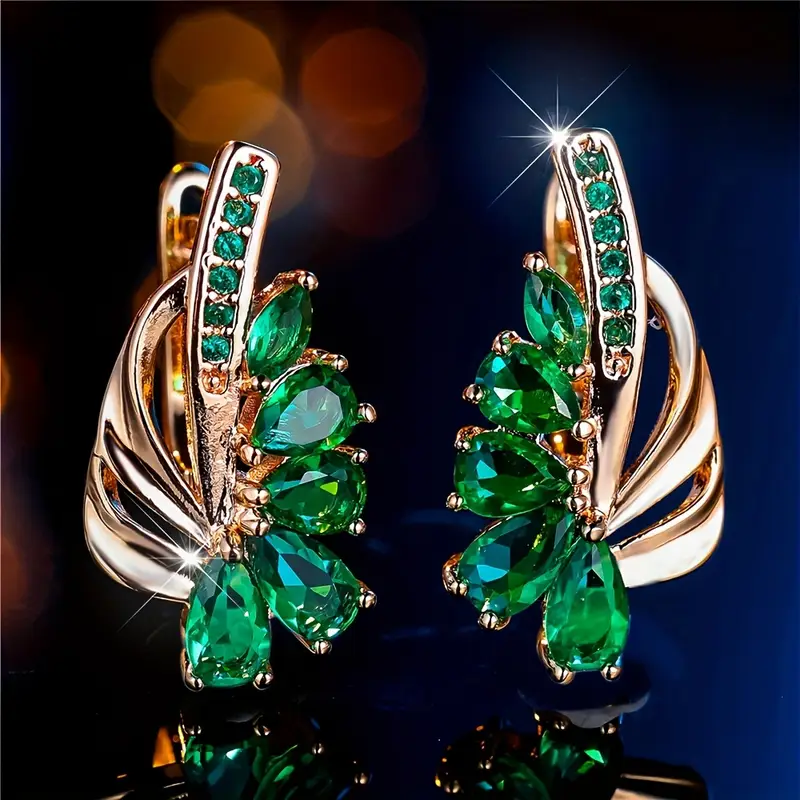 Elegant Bright Green Earrings