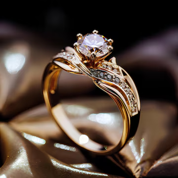 Luxurious Golden Zirconia Ring