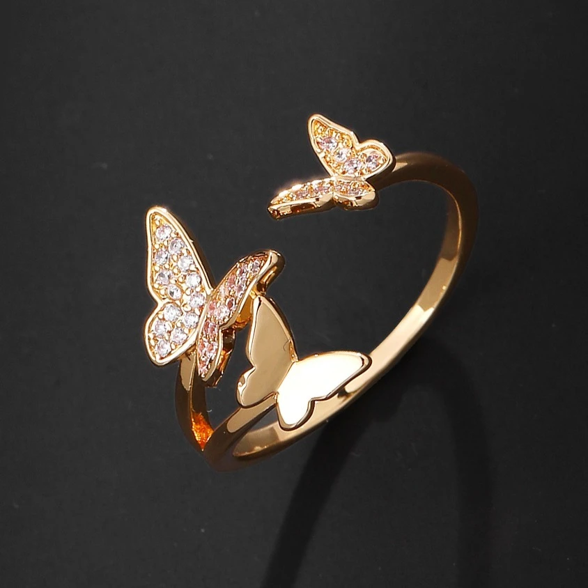 Radiant Gold Butterfly Ring