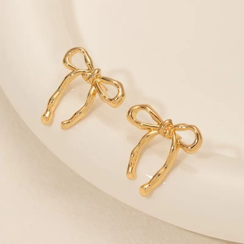Retro Gold Tie Earrings