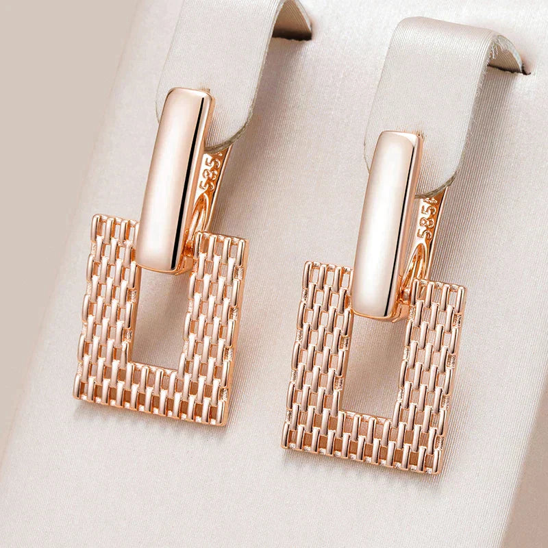 Chic Golden Square Earrings