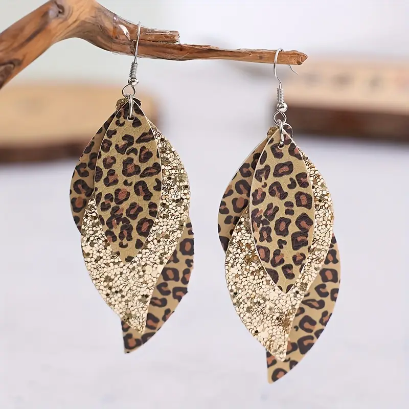 Brown Leaf Drop Earrings