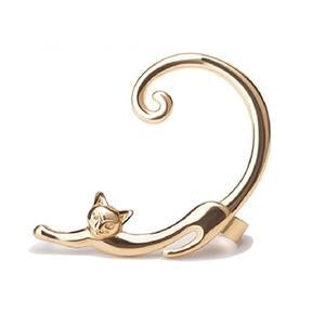 Elegant Silver Cat Earrings