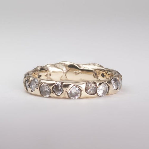 Antique-Style Zirconia Forged Ring