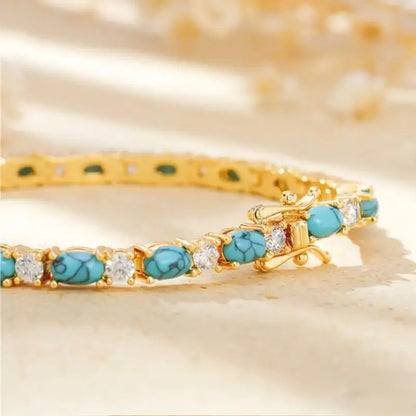 Turquoise Bracelet with Elegant Gold Highlights