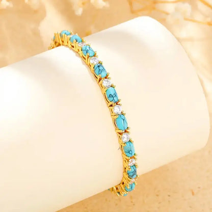 Turquoise Bracelet with Elegant Gold Highlights