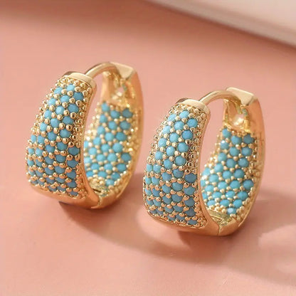Gold Turkish Pearl Hoop Earrings