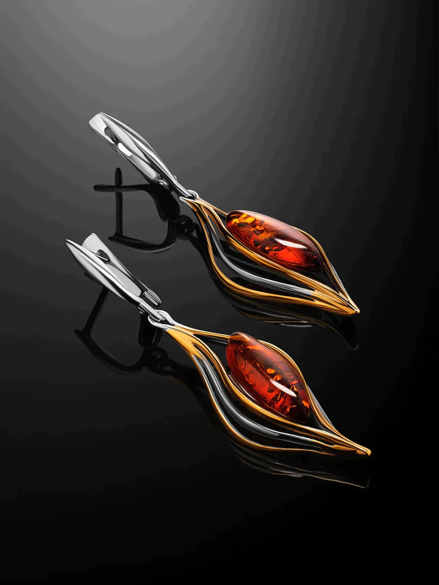 Bohemian Silver Firestone Earrings