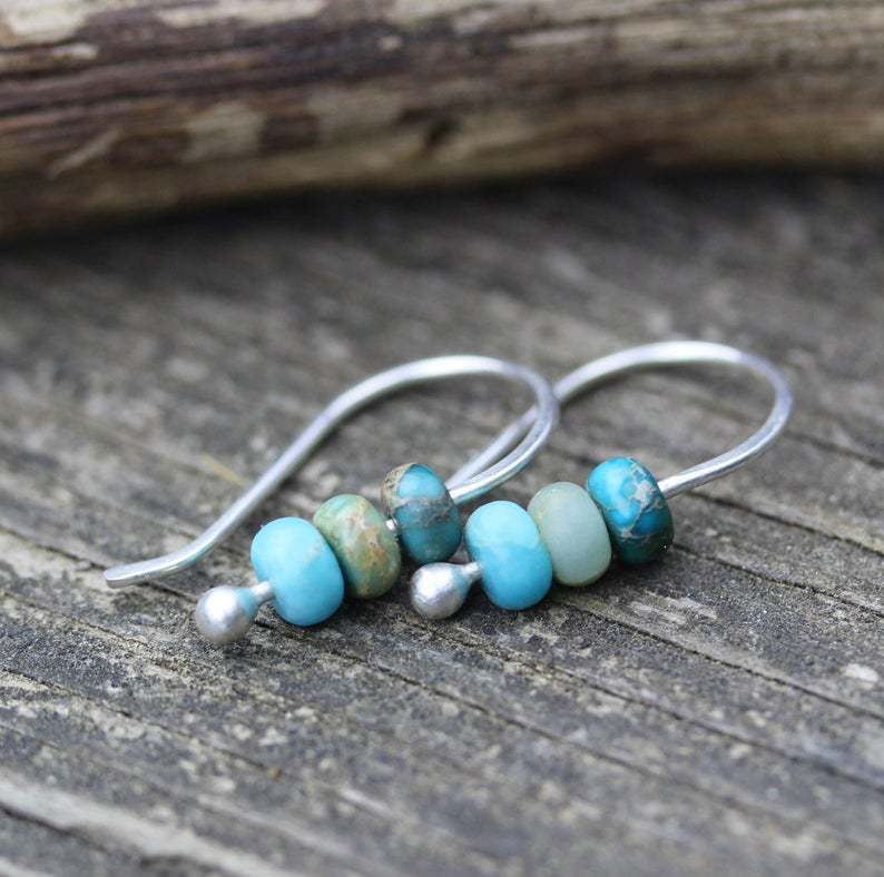 Turquoise Gemstone Bead Earrings