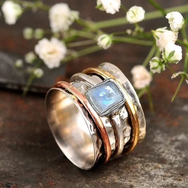 Bold Moonstone Meditation Ring